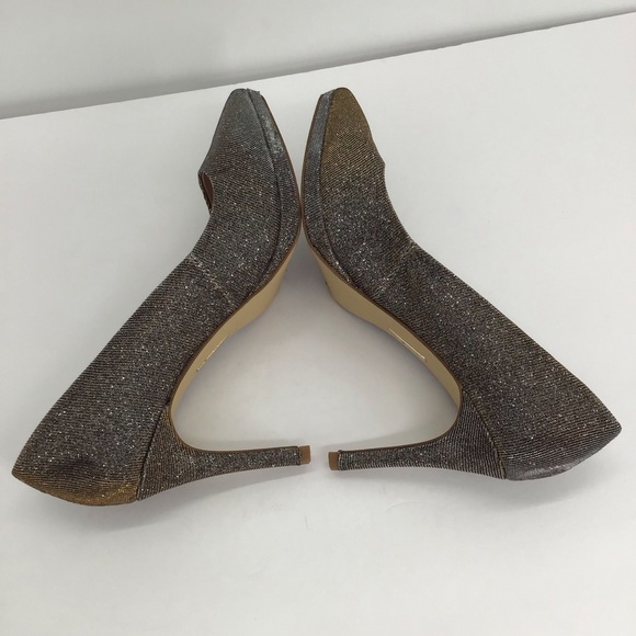 LOUISE Et Cie Women’s Metallic Sparkly Pump Heels Party Gold/Silver Size 8.5 - Picture 5 of 10